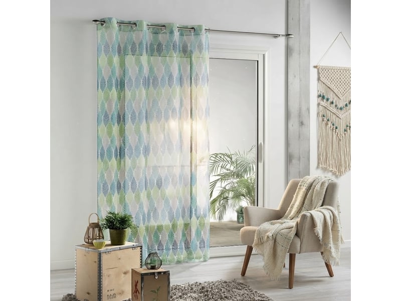 Voilage a oeillets winter green - Conforama C