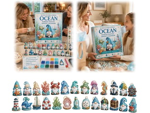 Calendrier de l'avent diamond painting 24 jours – pendentifs gnomes à réaliser soi-même-style 2