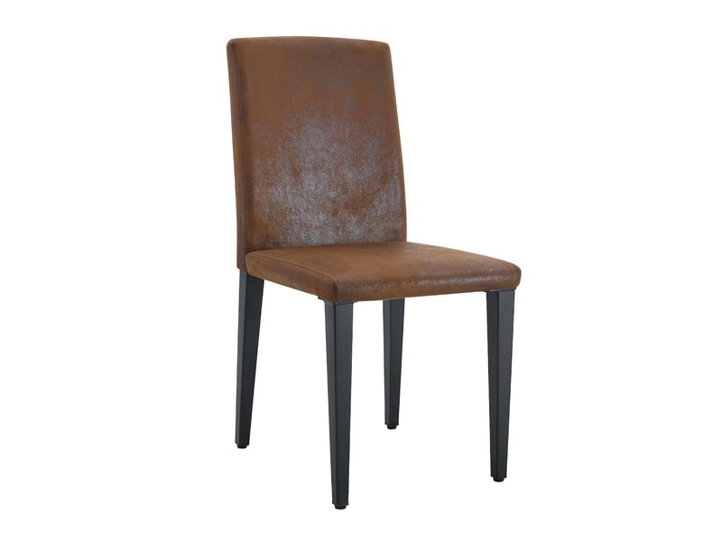  Lot de 4 chaises de salle à manger en tissu marron, pieds en métal noir W3658P400631 - Conforama A