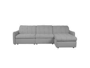 Canapé d'angle réversible relax électrique LOUNGITUDE ROMA 4 places Tissu Gris foncé