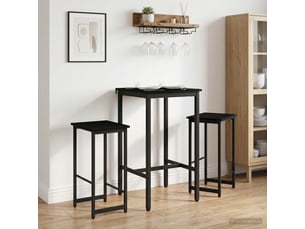 Lot de 2 tabouret de bar, chaise de bar chêne noir 40x32x74 cm shl20596