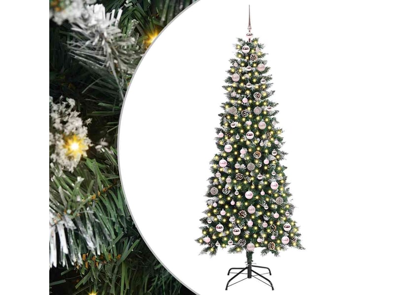  Sapin de noël artificiel, arbre de noël vert 180 cm pvc, plastique et acier shl9789  - Conforama A