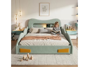 Lit coffre 140x200 cm <strong></strong>  <strong>CozyNest</strong> coloris vert