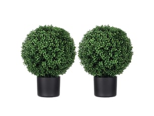 Plante artificielle de buis, sphérique, 52 x 40 cm, verte