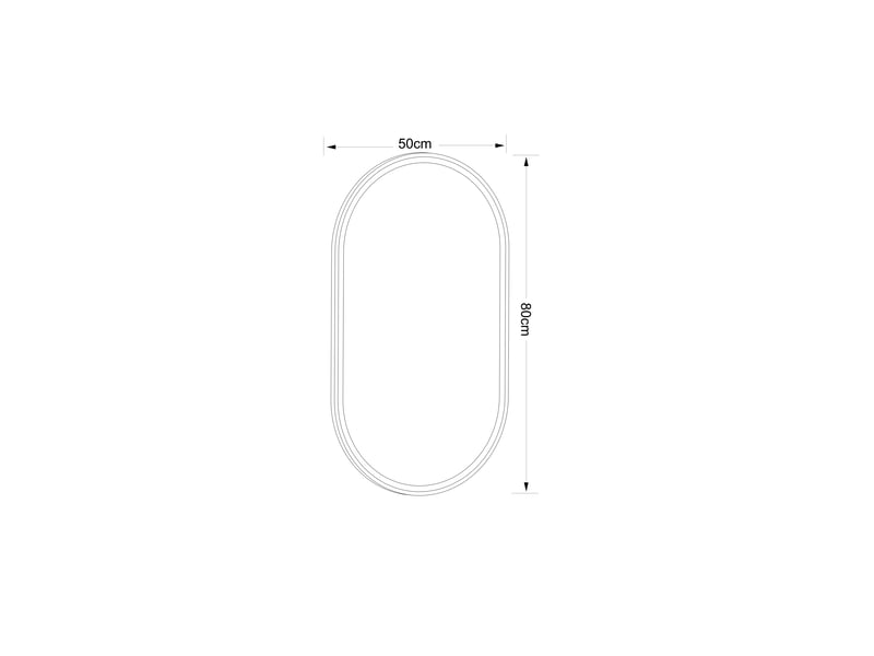  Miroir de salle de bains led ovale 50 x 80 cm, antibuée  - Conforama D