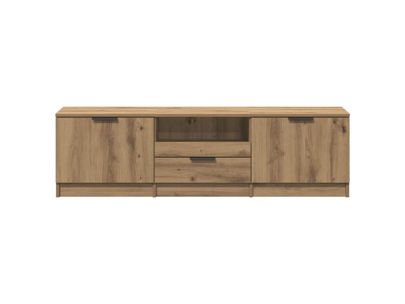  Meuble tv - banc tv - meuble de rangement chêne artisan 140x35x40 cm bois d'ingénierie  - Conforama E