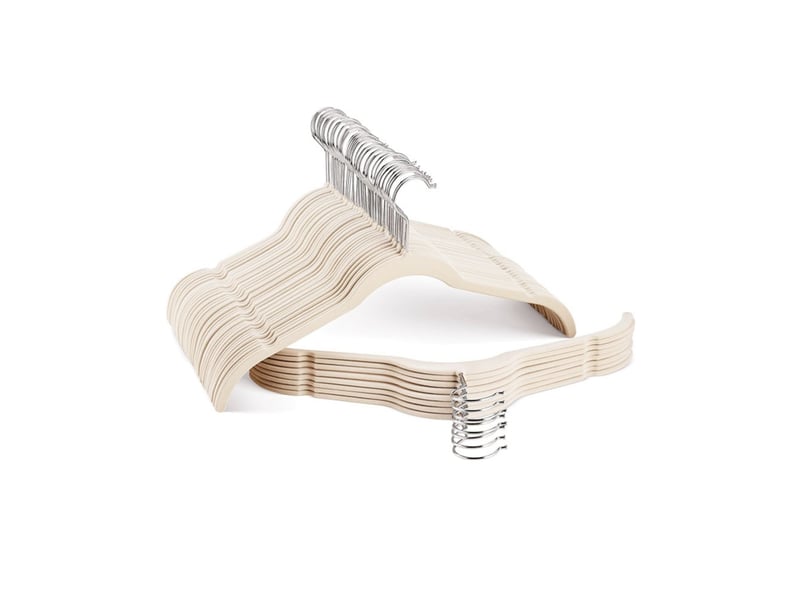  Lot de 20 cintres en velours pour chemises et robes – ivoire, antidérapants et élégants pour dressing et garde-robe  - Conforama A
