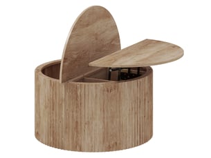 Table basse relevable, bois naturel, table de salon avec compartiment caché et plateau à fermeture douce