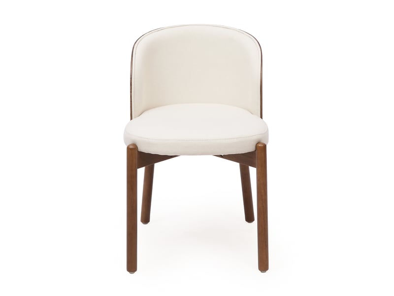  Lot de 4 chaises de salle à manger,57x49x74 cm,tissu lin,coloris noyer  - Conforama D