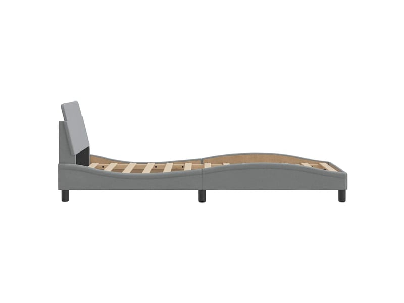 Lit simple- lit adulte - cadre de lit dover gris clair 80x200 cm tissu - Conforama D