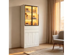 Buffet 4 porte(s) 2 tiroir(s) <strong>HAVRYA</strong> <strong></strong> - 70 cm coloris blanc