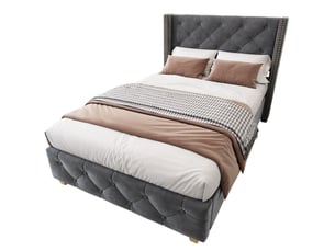 Lit simple 90x190 cm WISHDOR   coloris gris