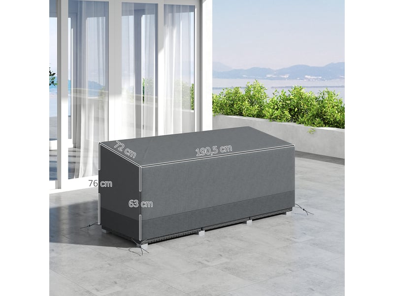  Housse de protection pour mobilier de jardin, résistante à l'hiver, imperméable et anti-uv, en tissu oxford 600d, 190,5 x 72 x 76 cm, gris clair  - Conforama E