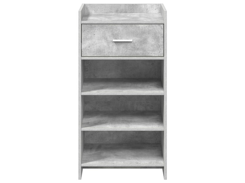  Meuble à chaussure, cabinet à chaussures avec tiroir gris béton 48x36x92 cm  - Conforama E