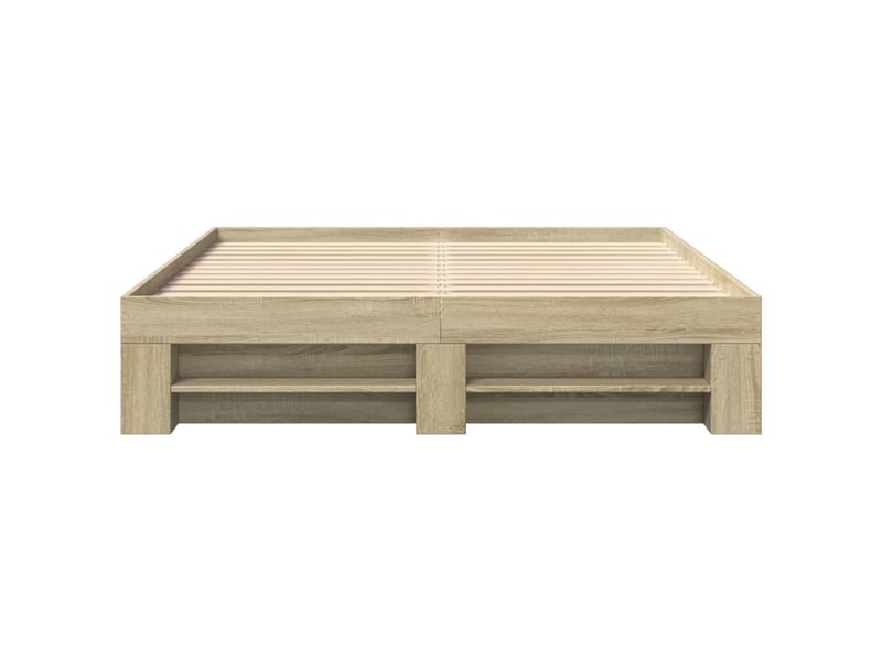  Lit double- lit adulte -  cadre de lit sans matelas chêne sonoma 150x200 cm  - Conforama D