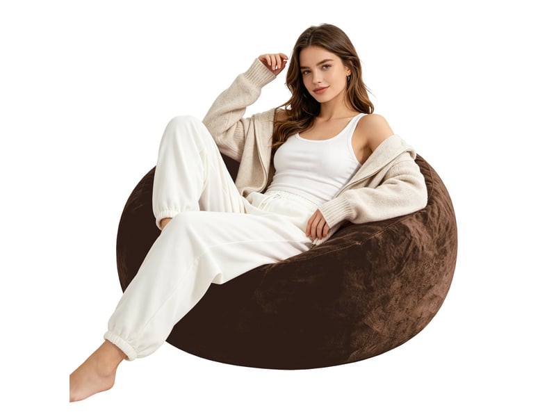  Fauteuil pouf adulte,100x100x50 cm,pliable,mousse,marron  - Conforama B