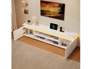 Meuble tv coloris blanc 180 cm <strong>MODENUIT </strong> <strong></strong>