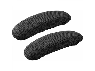 Housses d'accoudoirs noires en polyester pour chaise de bureau paire - amovibles, élastiques, lavables et imperméables