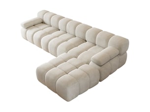 Canapé d'angle compressé droit fixe <strong>MODFU</strong> <strong></strong> 4 places Tissu blanc