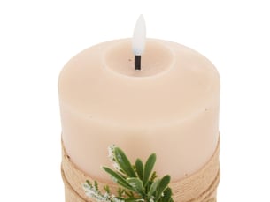 Bougie led lupa beige h. 15 cm