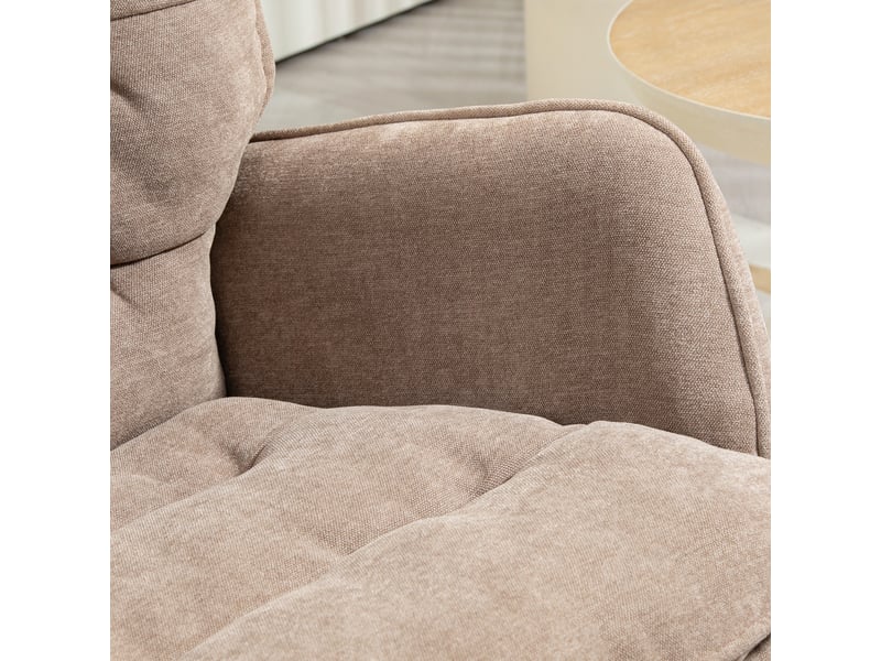  Fauteuil à bascule marron en tissu aspect chenille, fauteuil d'allaitement confortable avec accoudoirs, charge 120 kg, 71x98,5x97 cm  - Conforama E