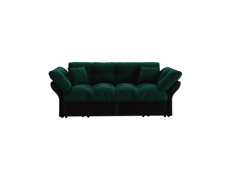  Canapé 2 places 3-en-1  190x85x91 cm en velours vert  - Conforama R