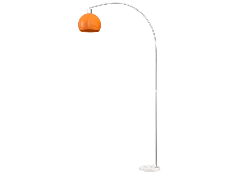  Lampada da terra ad arco con interruttore a pedale, in marmo, metallo e plastica, bianco e arancione, 26x90x180 cm  - Conforama R