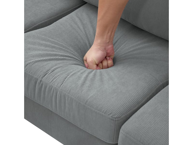  Canapé d'angle réversible 3 places 166 cm en coton-lin gris clair, méridienne modulable Fay Lum - Conforama E