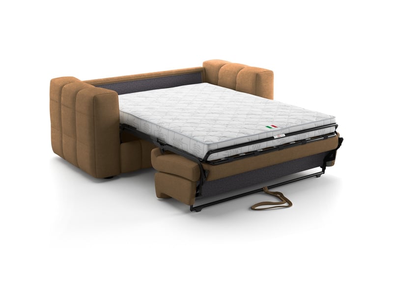 Canapé capitonné convertible 3 places en tissu chenille moka - ouverture express - cester Cester - Conforama D