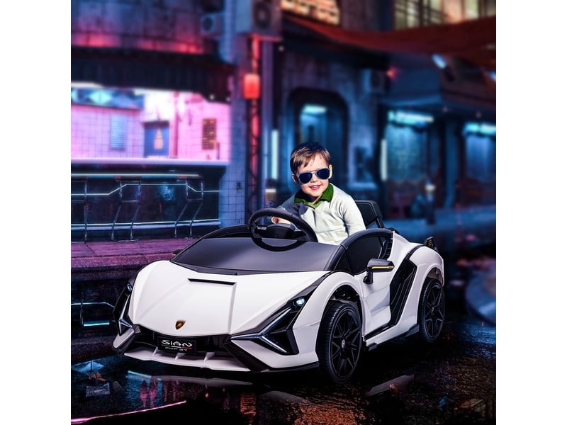 Voiture électrique enfant lamborghini sian 12 v, vitesse max. 5 kmh, télécommande 2,4g, effets sonores et lumineux - Conforama C