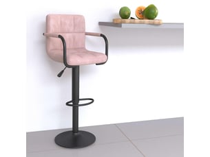 Tabouret de bar, chaise de bar rose velours shl23462