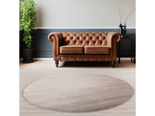 Tapis lavable rond en microfibre douce - beige 160x160cm