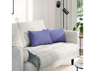 Lot de 2 coussins de canapé, coussins décoratifs tissu bleu denim 50 x 30 cm cf58787