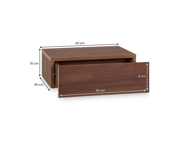 Chevet suspendu oceane, en bois couleur noyer  - Conforama E
