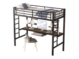 Lit mezzanine 90x200 cm MEUBLIV   coloris noir