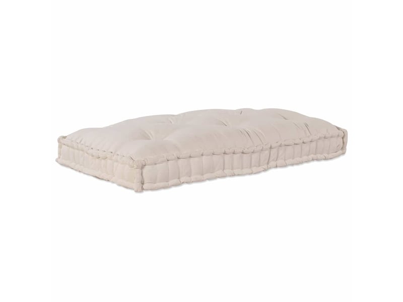  Coussin de canapé sur palette, coussin de chaise crème 120 x 80 x 12 cm tissu cf54215  - Conforama A