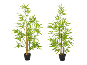Bambous artificiels 1,20h m réalistes par bambou avec vrais troncs - pot inclus noir vert