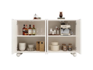 Buffet 4 porte(s) 0 tiroir(s) <strong></strong> <strong></strong> - 120 cm coloris blanc