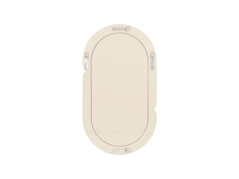  Miroir ovale finition glossy 70cm écru - adia  - Conforama B