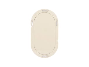 Miroir ovale à fixer coloris beige <strong></strong>  <strong></strong> - 70 cm x 40 cm