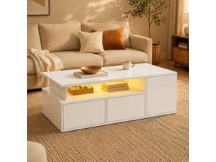 Table basse rectangulaire coloris blanc LPOSPI - 50 cmx100 cm