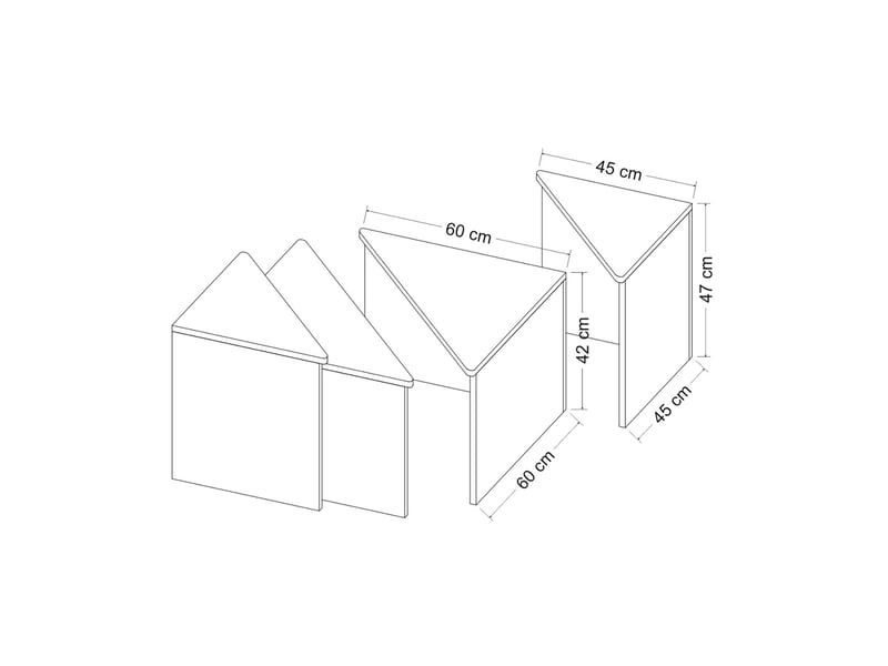 Set de 4 tables basses frederikshavn carrées gigognes effet chêne anthracite [en.casa] Frederikshavn - Conforama E