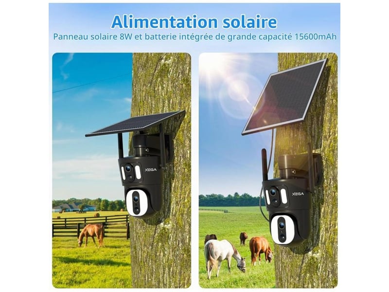  Camera surveillance exterieur 4g lte solaire ptz double objectif 1080p 355° 100° ip66 149519_AADKW53757_6_DROPFR - Conforama C