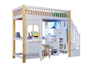Lit mezzanine 90x200 cm TCQPZ coloris bicolore