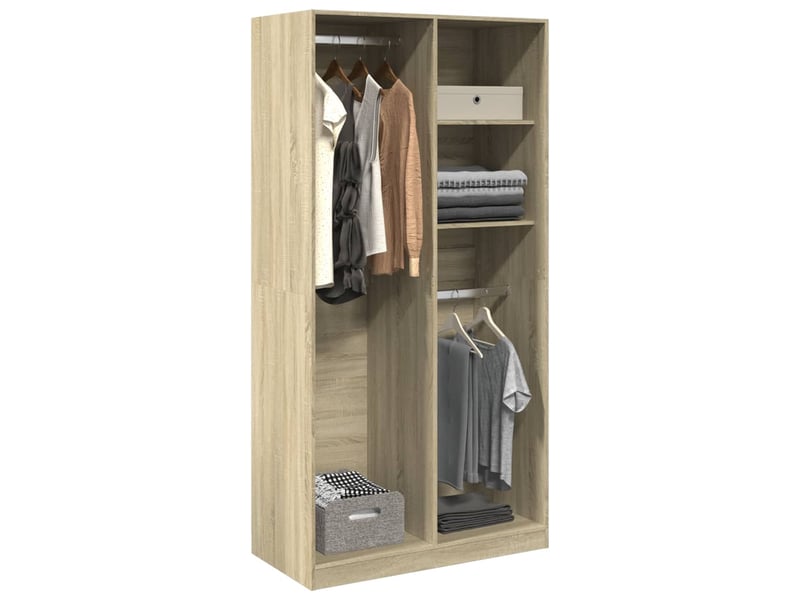  Garde-robe chambre, armoire de rangement chêne sonoma 100x50x200 cm aggloméré shl26927  - Conforama B
