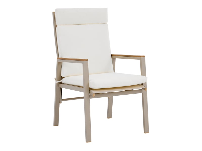 Lot de 2 chaises de jardin 57 x 72 x 101 cm – beige et kaki – accoudoirs et coussins confortables souples - Conforama D