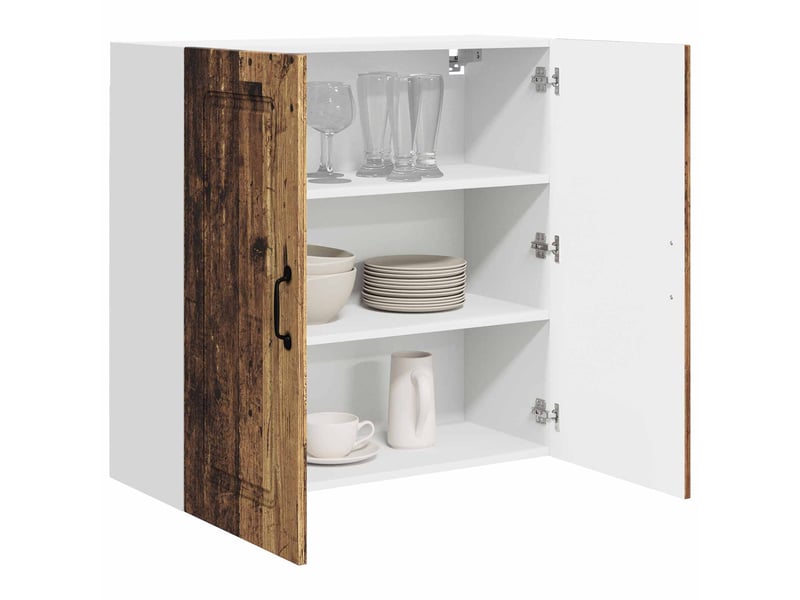  Meuble mural de cuisine | armoire de cuisine bois ancien 80x31x80cm shl7828  - Conforama C