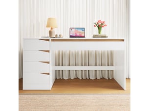 Bureau enfant Fay Lum 140 cm coloris blanc
