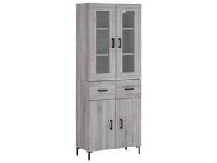 Buffet haut - bahut - meuble de rangement sonoma gris 69,5x34x180 cm bois d'ingénierie
