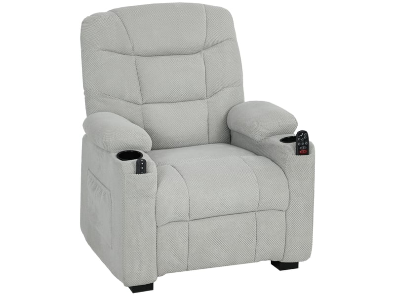  Fauteuil de massage - fauteuil inclinable électrique avec massage et chauffage, moteur silencieux et fonction mémoire, gris  - Conforama A